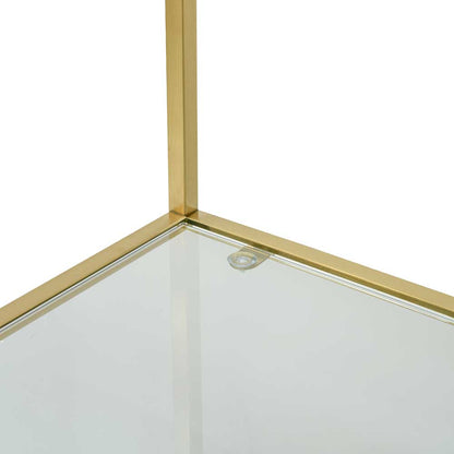 Elle 1.2m Glass Shelving Unit - Gold Frame