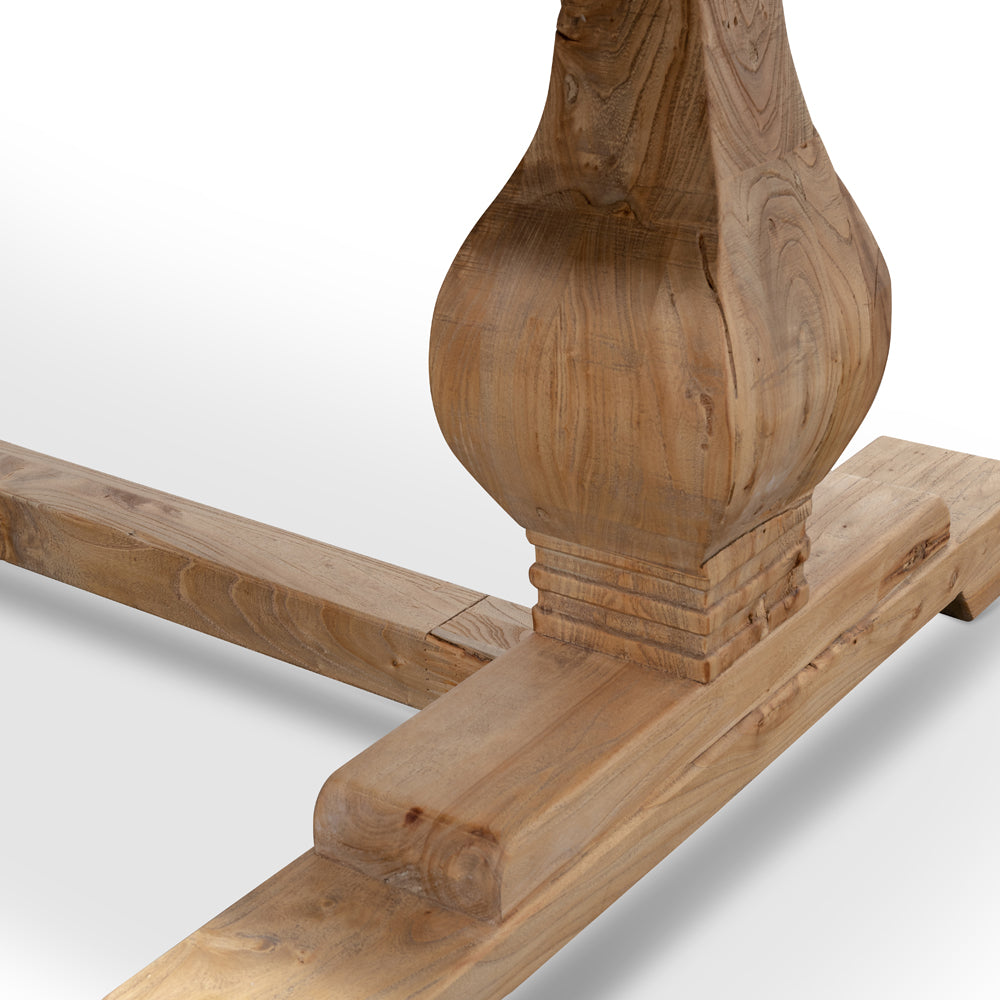 Titan Reclaimed 2.4m ELM Wood Dining Table - Rustic Natural