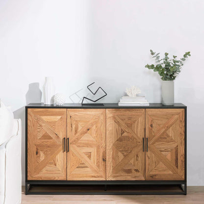 Ex Display - Percy 160cm Wide Sideboard - European Knotty Oak and Peppercorn