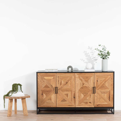 Ex Display - Percy 160cm Wide Sideboard - European Knotty Oak and Peppercorn