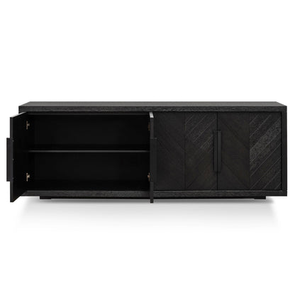 Miriam 2m Oak Buffet Unit - Textured Espresso Black