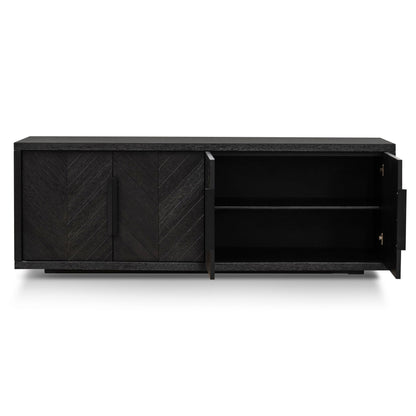 Miriam 2m Oak Buffet Unit - Textured Espresso Black