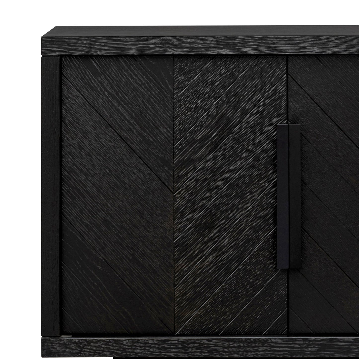 Miriam 2m Oak Buffet Unit - Textured Espresso Black