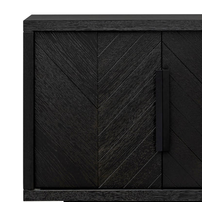 Miriam 2m Oak Buffet Unit - Textured Espresso Black