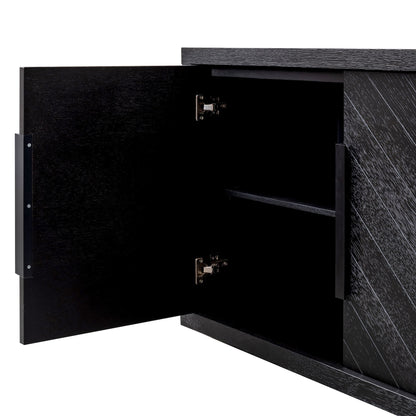 Miriam 2m Oak Buffet Unit - Textured Espresso Black