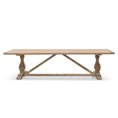 Titan Reclaimed ELM Dining Table 3m - Rustic Natural - 120cm (W)