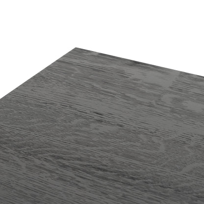 Hudson 2.2m Straight Top Dining table - Black Rustic Oak - Metal Legs - Last One