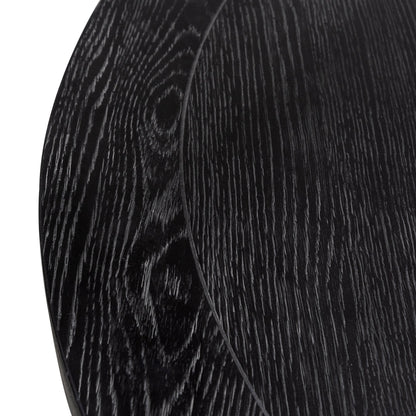 Darrel 1.5m Round Wooden Dining Table - Full Black