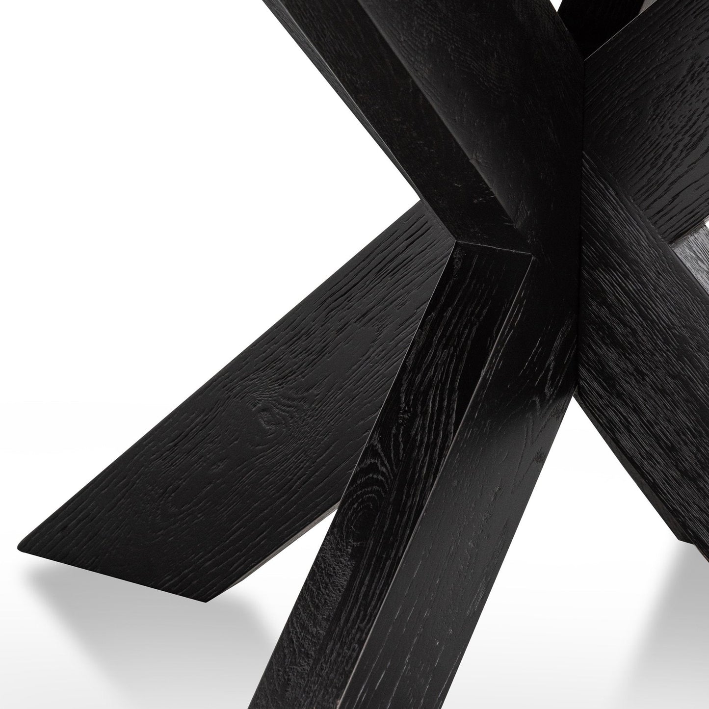 Darrel 1.5m Round Wooden Dining Table - Full Black