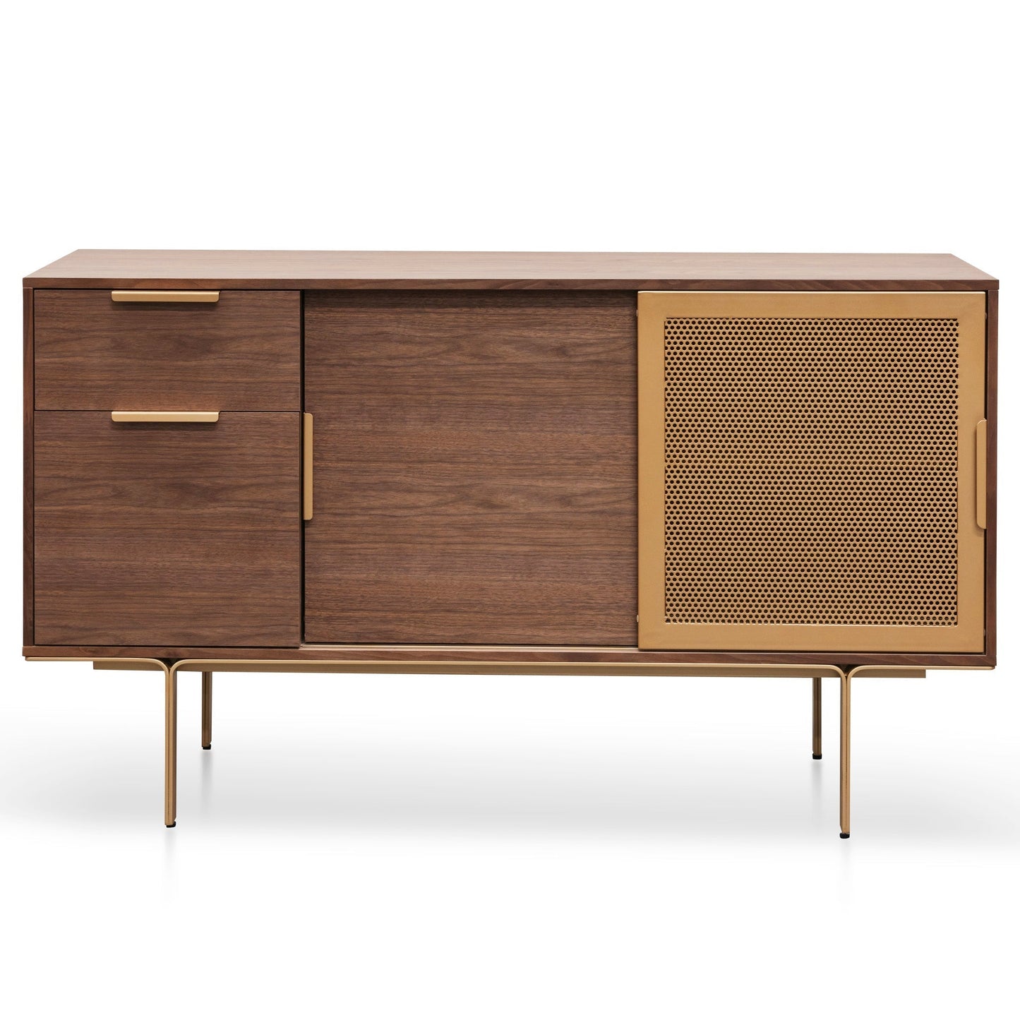 CDT6224-IG 1.45m Walnut Buffet Unit - Brass