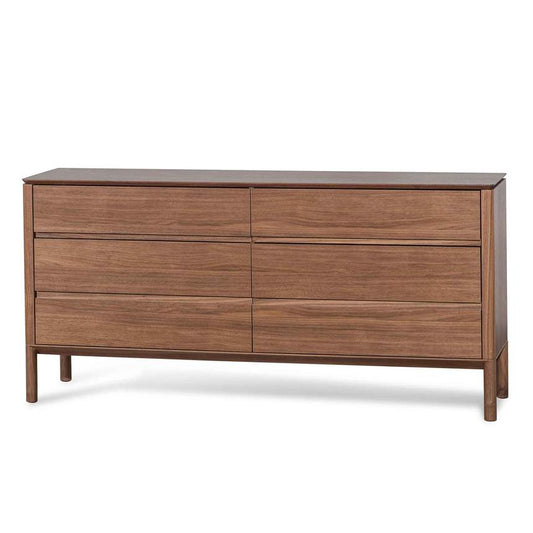 6 Drawers Wooden Chest - Walnut