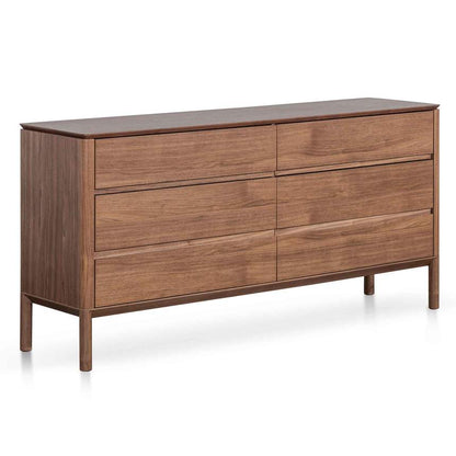 6 Drawers Wooden Chest - Walnut
