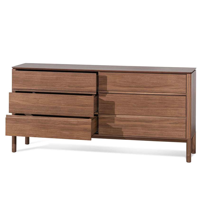 6 Drawers Wooden Chest - Walnut