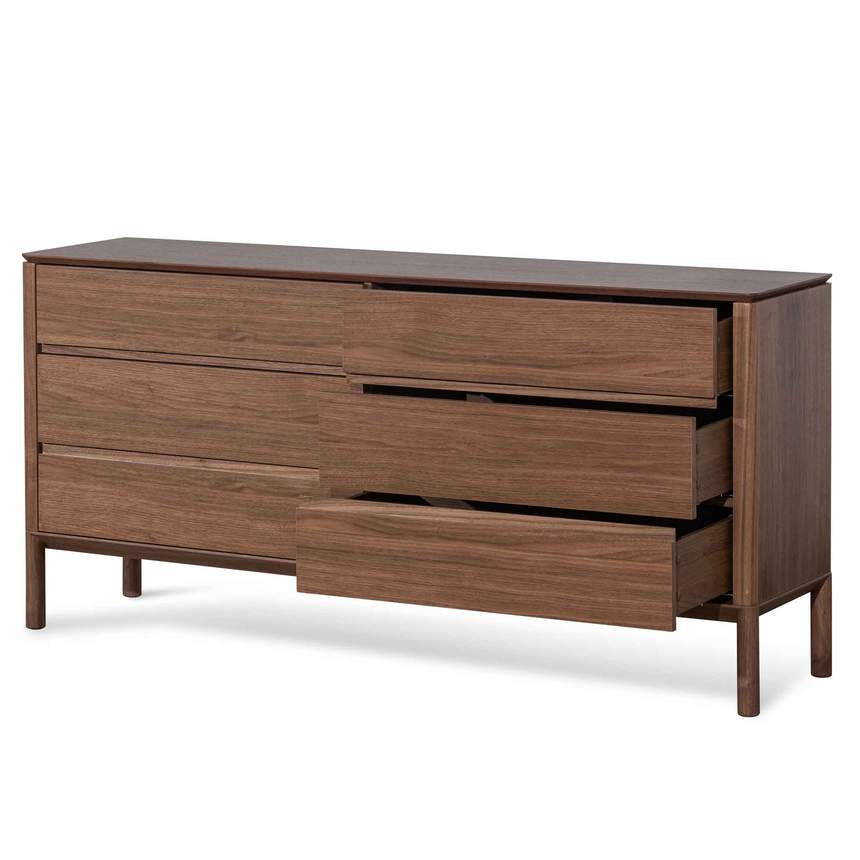 6 Drawers Wooden Chest - Walnut