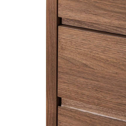 6 Drawers Wooden Chest - Walnut
