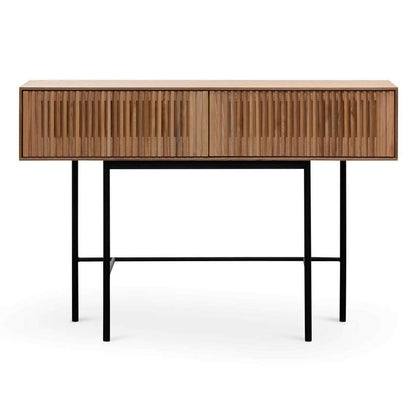 120cm Console Table - Natural with Black Legs