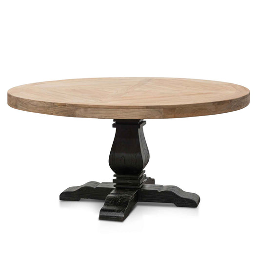 Ex Display - Kara Reclaimed 1.6m Round Dining Table - Natural Top and Black Base