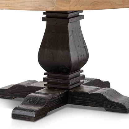 Ex Display - Kara Reclaimed 1.6m Round Dining Table - Natural Top and Black Base