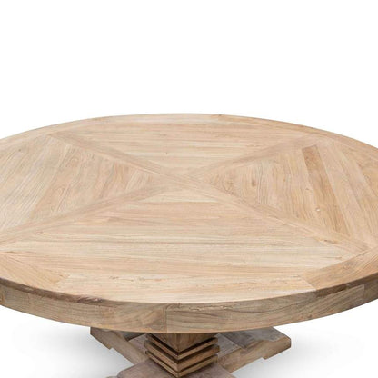 1.6m Round Dining Table - Natural Top - Natural Base