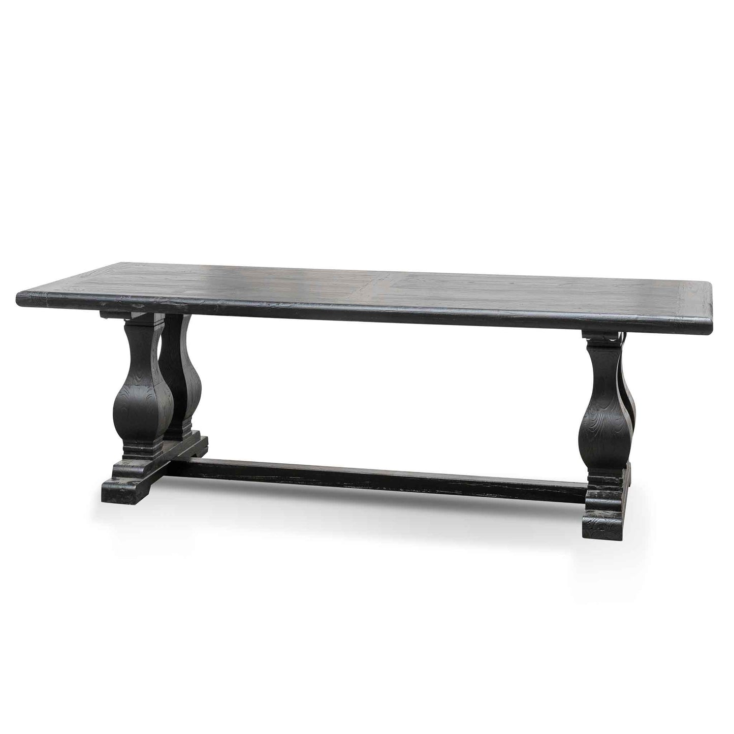 Artica Elm Wood Dining Table 2.4m - Full Black