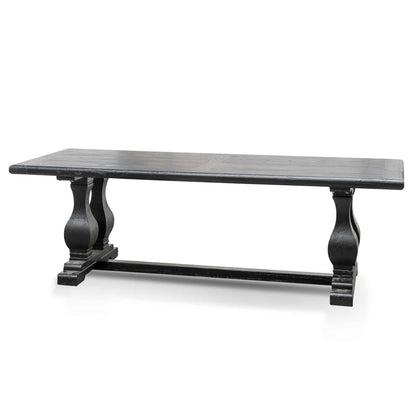 Artica Elm Wood Dining Table 2.4m - Full Black