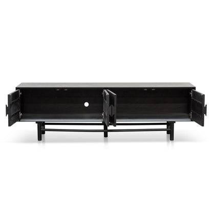 1.8m Wooden TV Entertainment Unit - Black