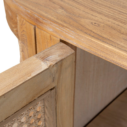 CDT6768 2.1m Sideboard Unit - Natural with Rattan Doors