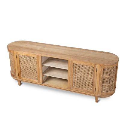 CDT6768 2.1m Sideboard Unit - Natural with Rattan Doors