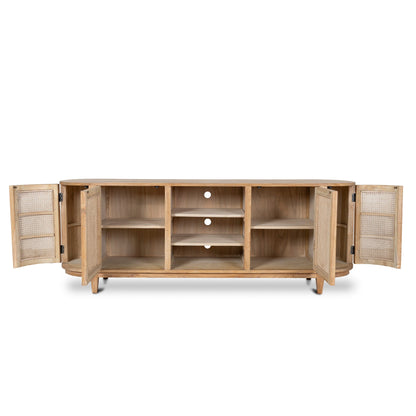 CDT6768 2.1m Sideboard Unit - Natural with Rattan Doors
