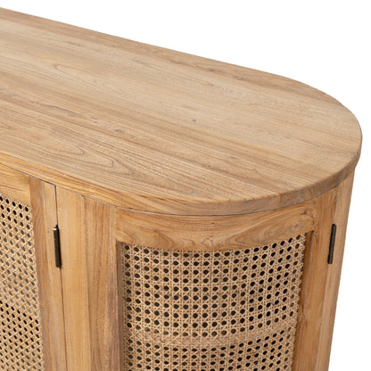 CDT6768 2.1m Sideboard Unit - Natural with Rattan Doors