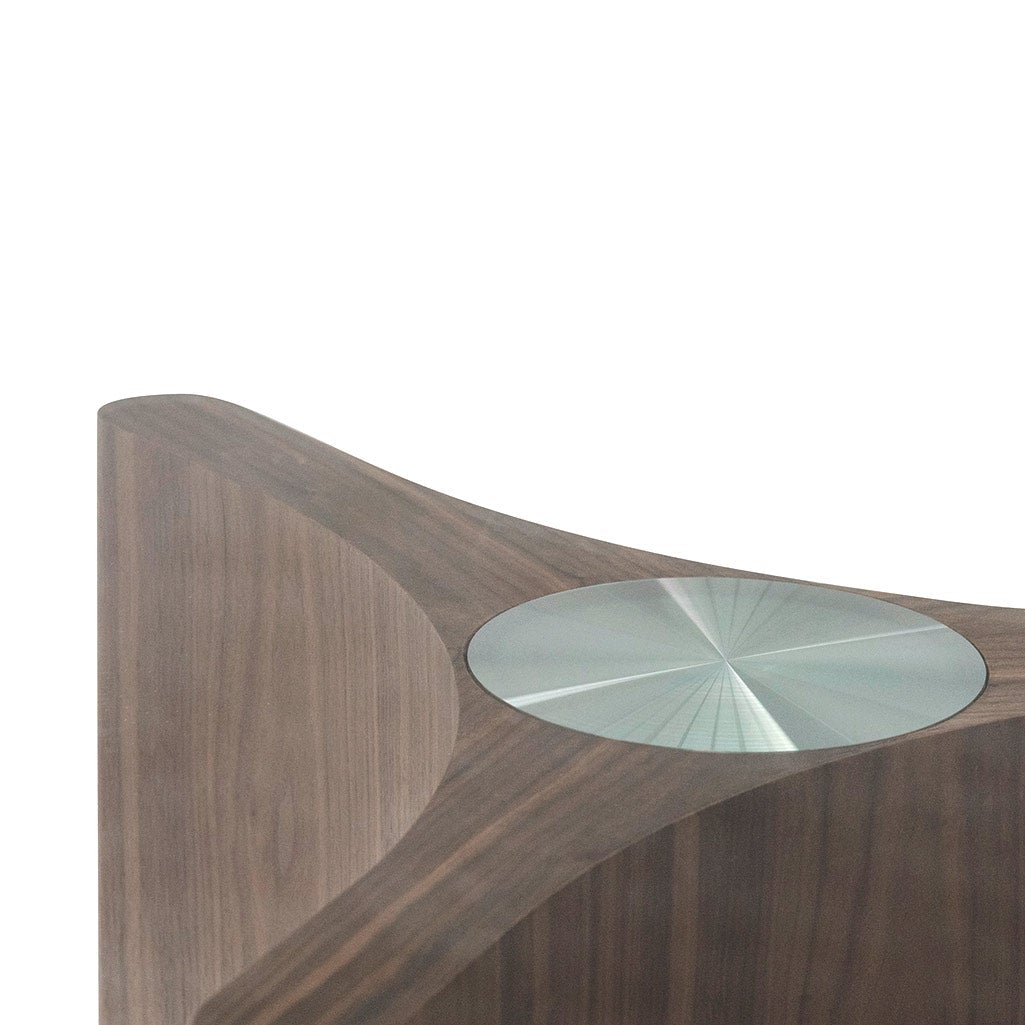 Ex Display - Benton 1.5m Round Glass Dining Table - Walnut