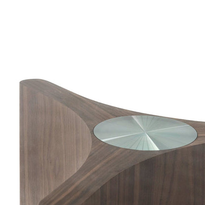 Ex Display - Benton 1.5m Round Glass Dining Table - Walnut