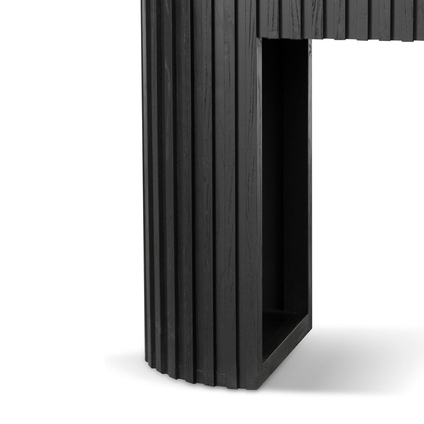 1.5m White Marble Console Table - Black