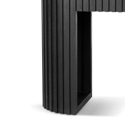 1.5m White Marble Console Table - Black