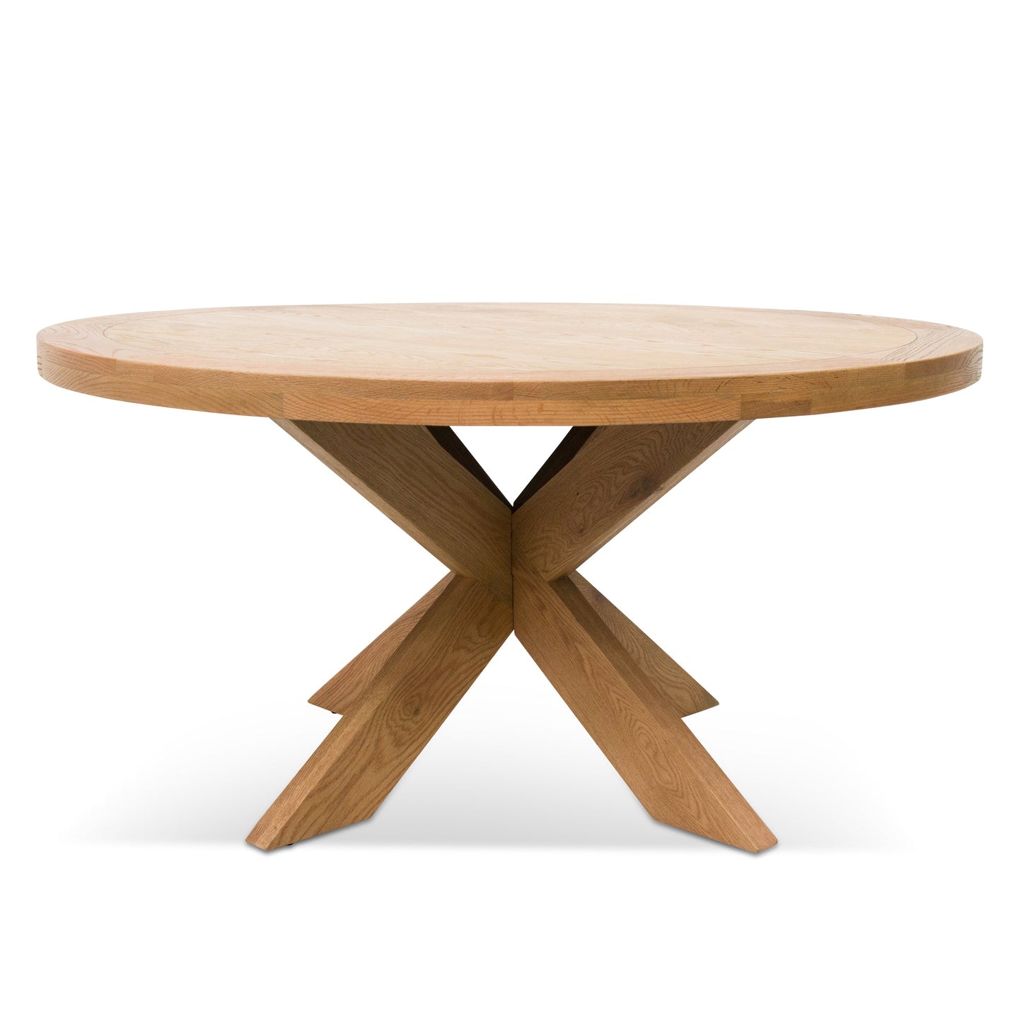 Ex Display - Darrel 1.5m Round Wooden Dining Table - Distress Natural