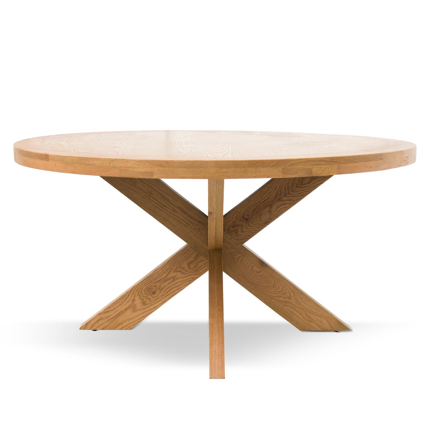 Darrel 1.5m Round Wooden Dining Table - Distress Natural