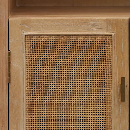 McConnell 65.5cm Rattan Door Cabinet - Natural