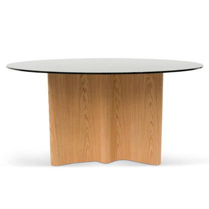 Ex Display - Benton 1.5m Round Glass Dining Table - Natural