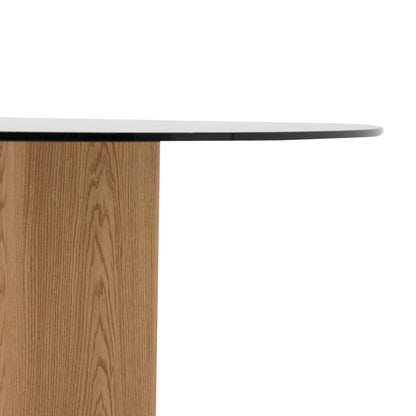Ex Display - Benton 1.5m Round Glass Dining Table - Natural