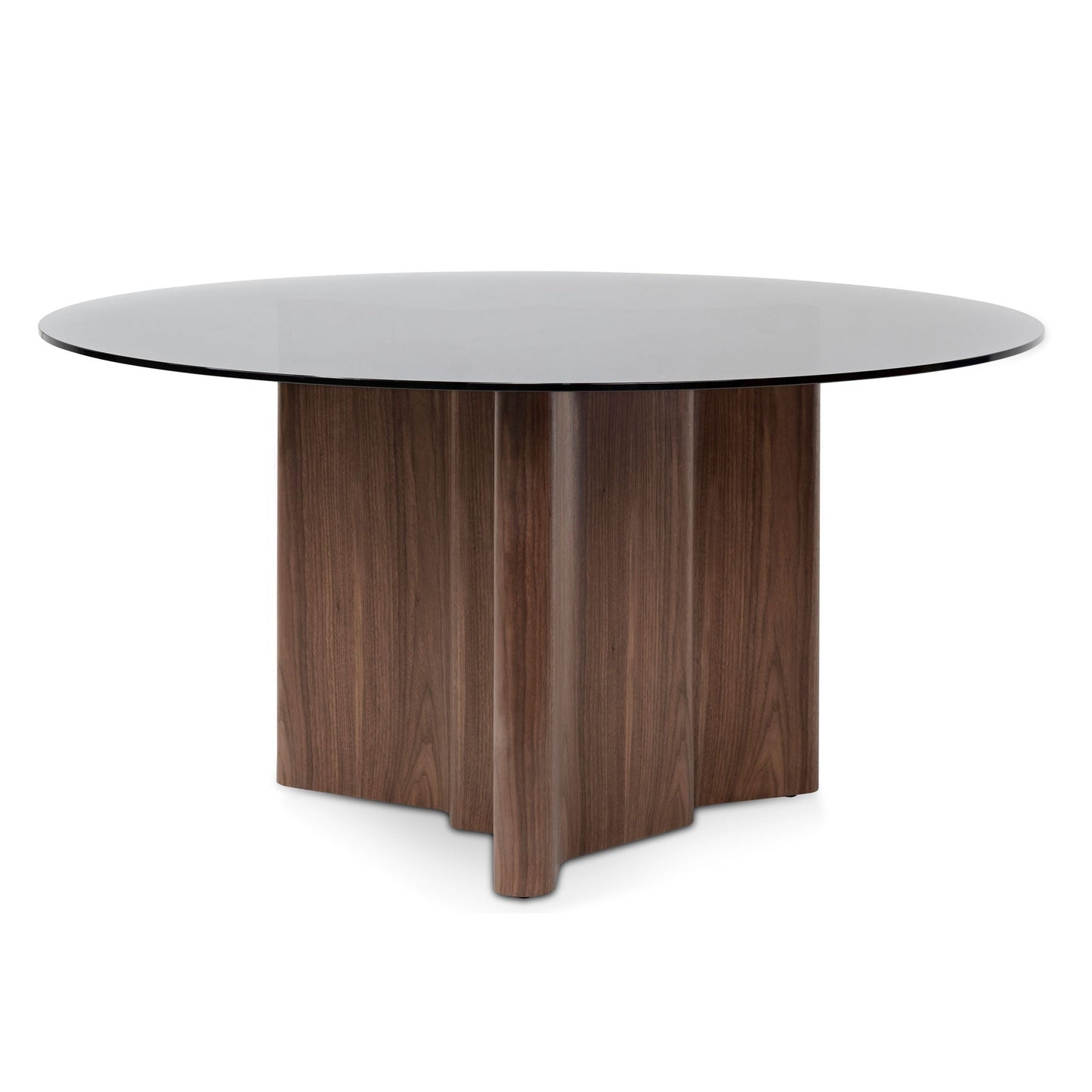Benton 1.5m Round Grey Glass Dining Table - Walnut - Last One