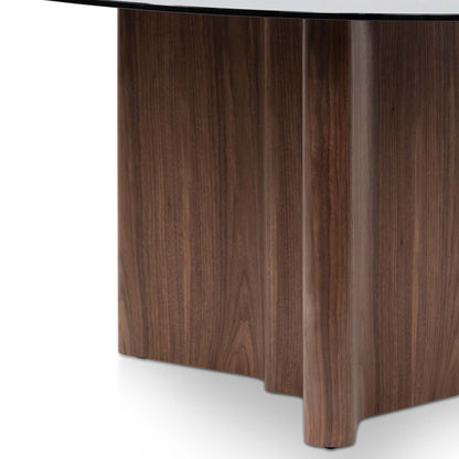 Benton 1.5m Round Grey Glass Dining Table - Walnut - Last One