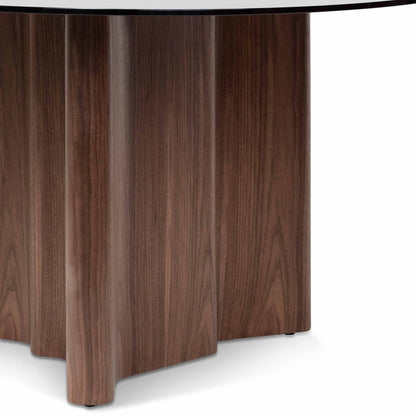 Benton 1.5m Round Grey Glass Dining Table - Walnut - Last One