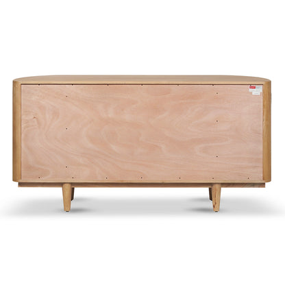 1.7m Natural Elm Sideboard - Rattan Doors