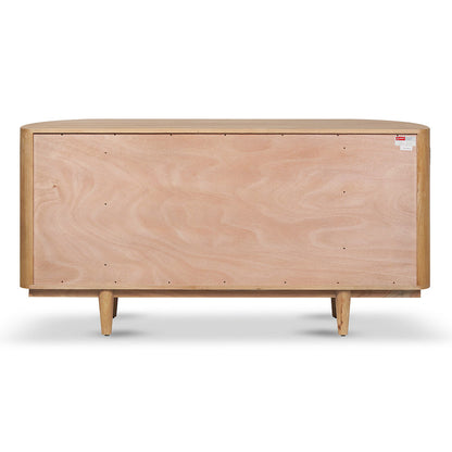 1.7m Natural Elm Sideboard - Rattan Doors