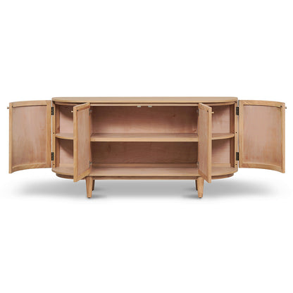 1.7m Natural Elm Sideboard - Rattan Doors