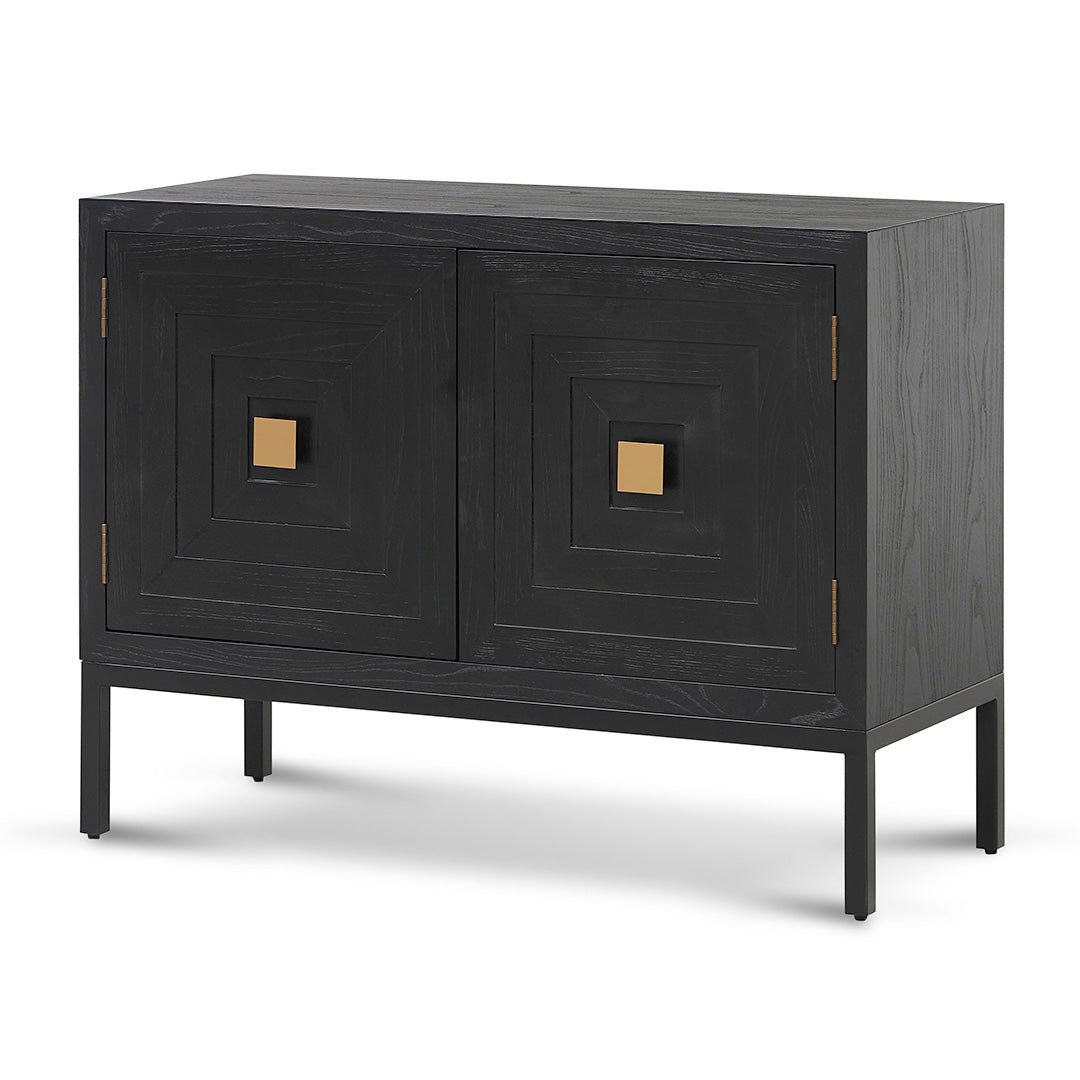 Aiden 1.08m Elm Sideboard Unit - Full Black