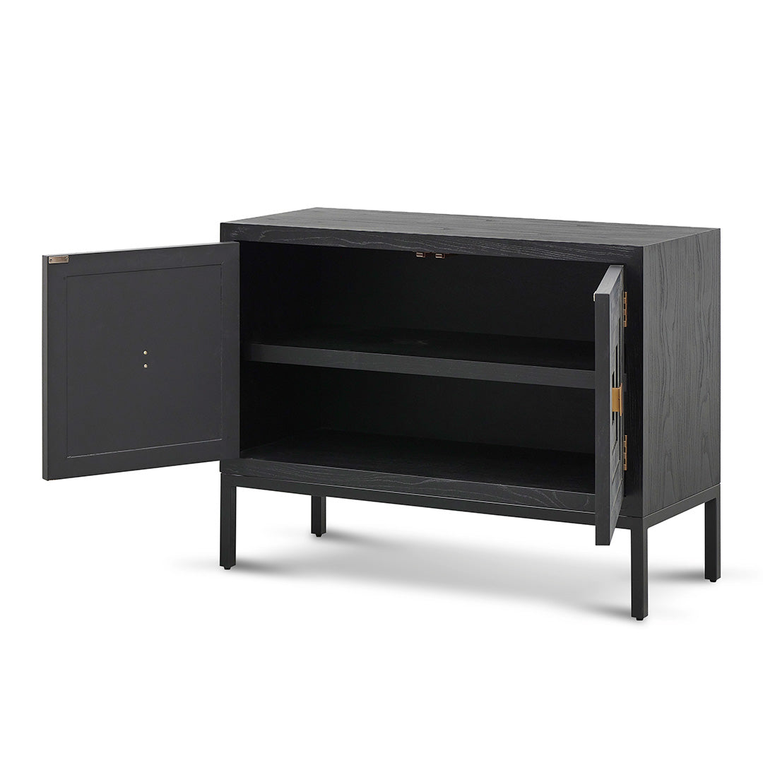 Aiden 1.08m Elm Sideboard Unit - Full Black