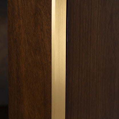 CDT8529-VA 2m (H) Glass Cabinet - Walnut