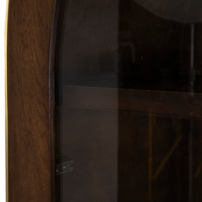 CDT8529-VA 2m (H) Glass Cabinet - Walnut