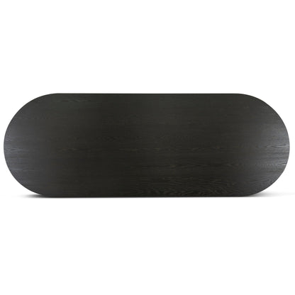 3m Pill Shape Dining Table - Textured Espresso Black